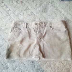 Distressed corduroy mini skirt